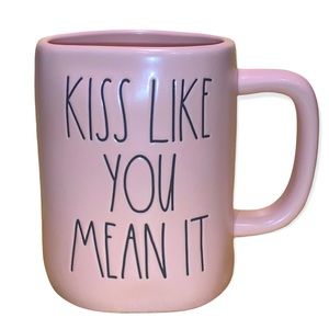 Rae Dunn KISS LIKE YOU MEAN IT New Release Mug - NWT - Pink